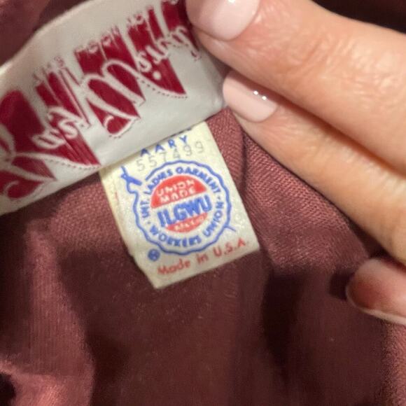 VTG Kay Windsor Belted Midi Dress Size 12 Union Made Collared Vintage - Picture 2 of 7